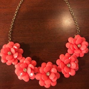 J. Crew pink floral statement necklace